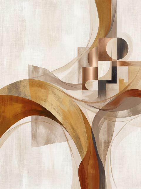 Amber Geometry — printable digital art preview