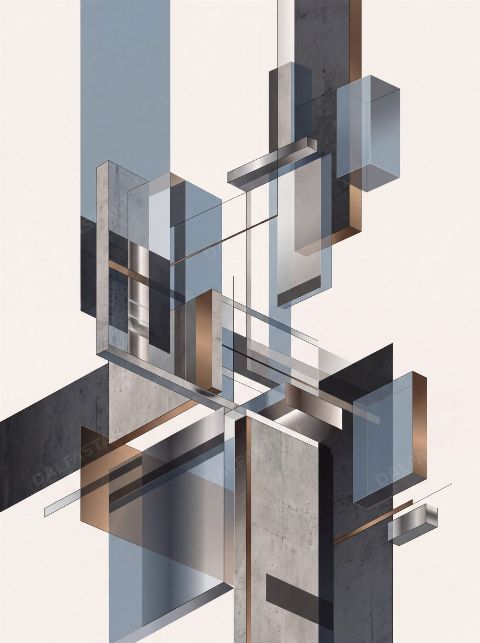 Glass Scaffold — printable digital art preview