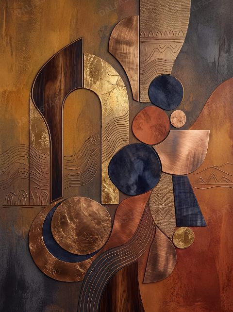 Gilded Assembly — printable digital art preview