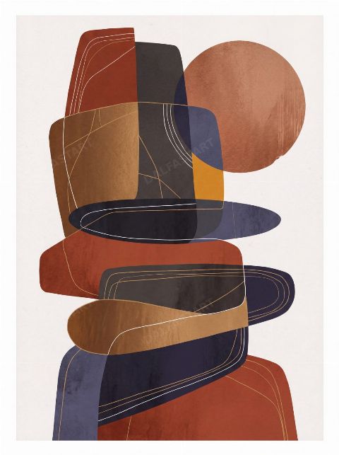 Stacked Vessels — printable digital art preview