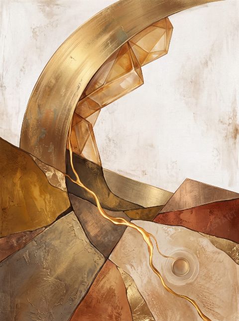 Gold Leaf Fracture — printable digital art preview