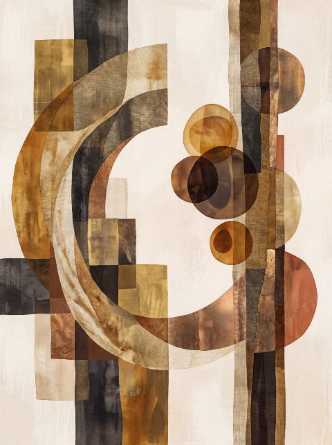 Bronze Spheres — printable digital art preview