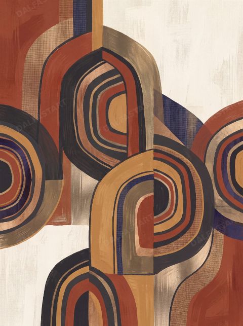 Deco Spirals — printable digital art preview