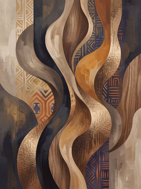 Woodgrain Waves — printable digital art preview