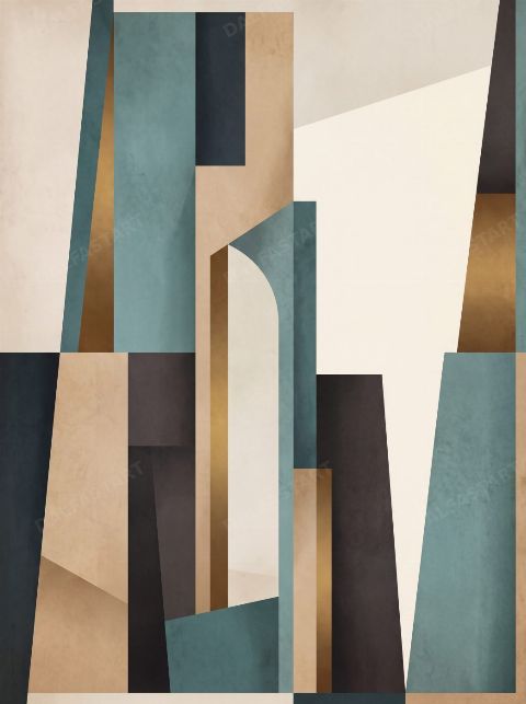 Teal Towers — printable digital art preview