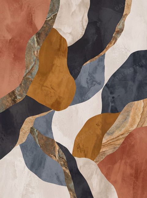 Ochre Boulders — printable digital art preview
