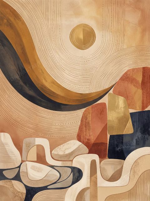 Sun Over Dunes — printable digital art preview