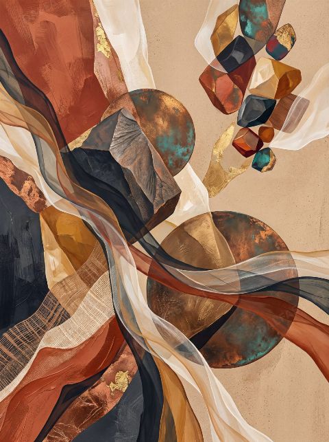 Jewelled Cascade — printable digital art preview