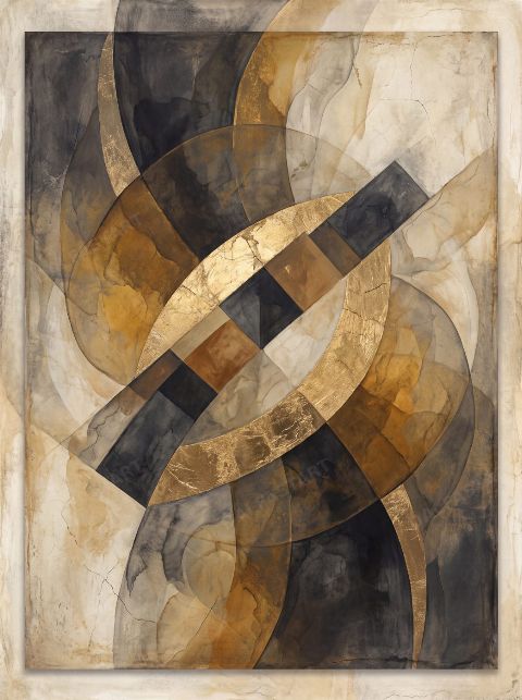 Gilded Weave — printable digital art preview