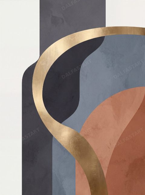 Gold Ribbon Arc — printable digital art preview