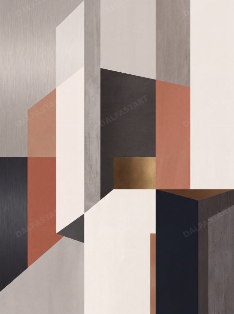 Ochre Scaffold — printable digital art preview