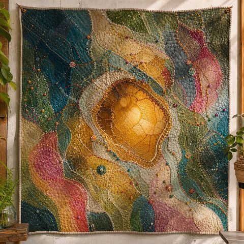Folk Quilt Of The Restored Pollinators — printable digital art preview