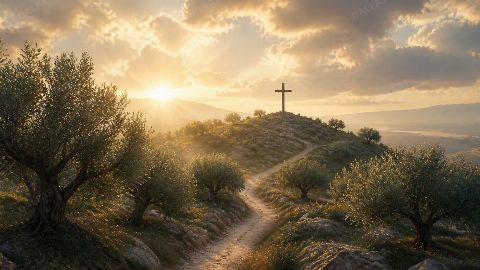 Path To The Cross — printable digital art preview