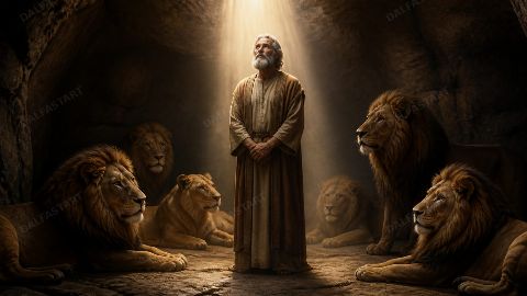 Daniel In The Lions Den — printable digital art preview