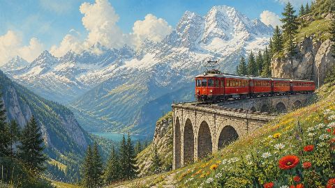 Swiss Alps — printable digital art preview