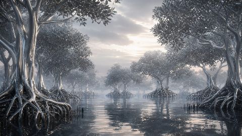 Silver Mangrove — printable digital art preview