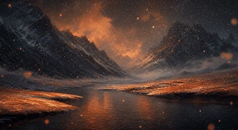 Copper Snow — printable digital art preview