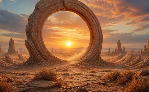 Sandstone Halo — printable digital art preview