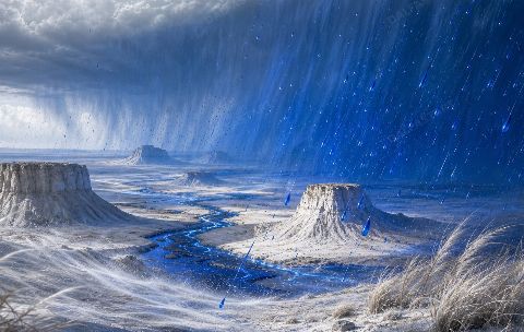 Cobalt Rain — printable digital art preview