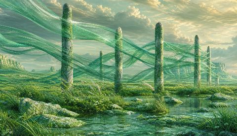 Emerald Wind Loom — printable digital art preview