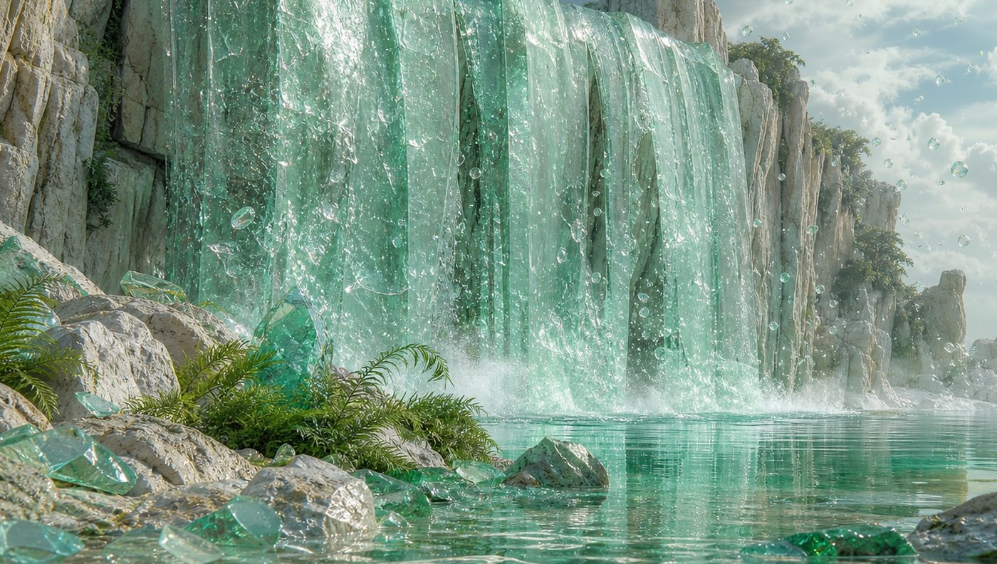Mint Glass Waterfall — full preview