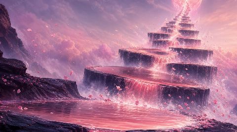 Rosewater Gravity Garden — printable digital art preview