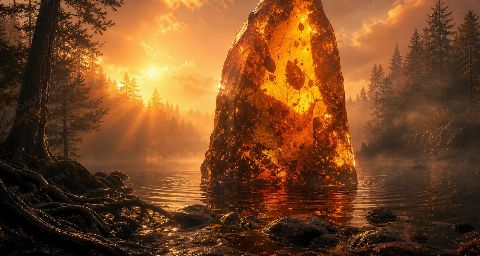 Amber Monolith — printable digital art preview