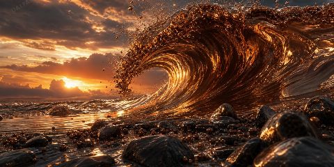 Bronze Tide — printable digital art preview