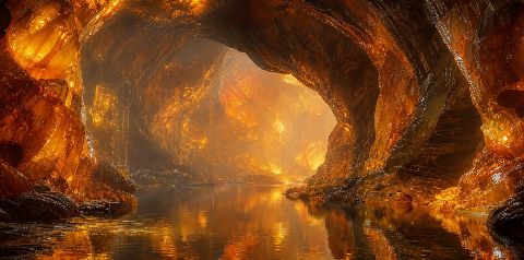 Amber Caverns — printable digital art preview