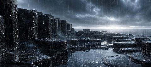 Obsidian Rain — printable digital art preview