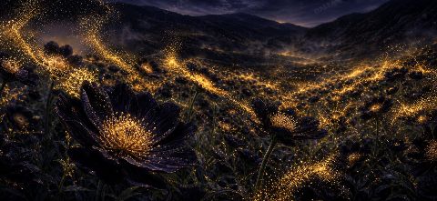 Midnight Pollen — printable digital art preview