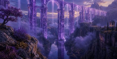 Violet Aqueduct — printable digital art preview