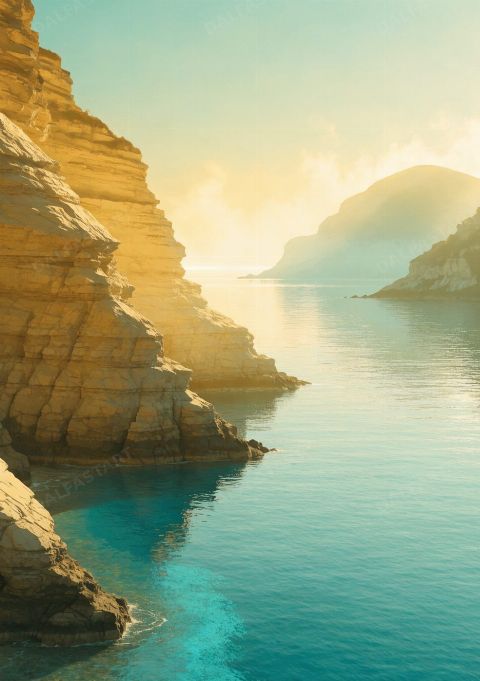 Golden Cove — printable digital art preview